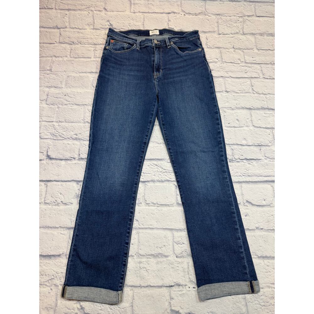 Hudson Blair High Rise Straight Cropped Cuffed Jeans Style# T9DTAN7504 Sz 29 J57